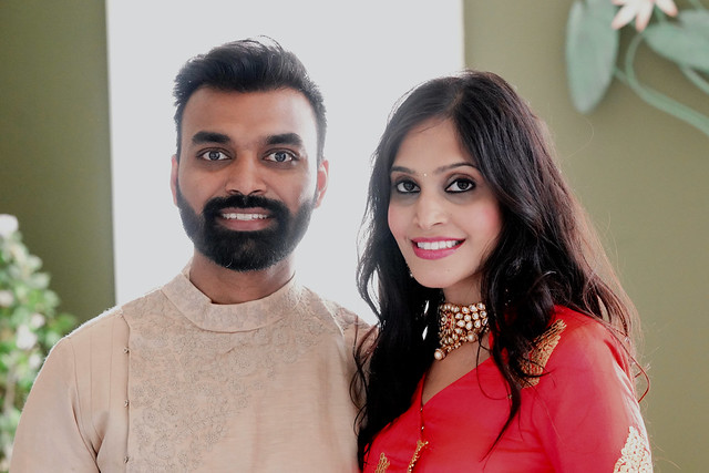 Brother and sister-in-law of the bride to be, Hindu engagment festivities