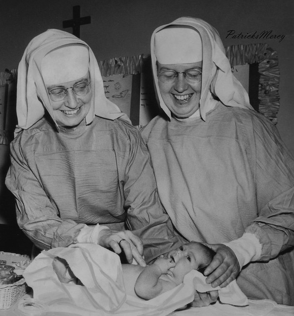 Sisters of the Holy Names of Jesus and Mary are in nursing school program at St. Vincent Hospital in Portland Oregon 1959