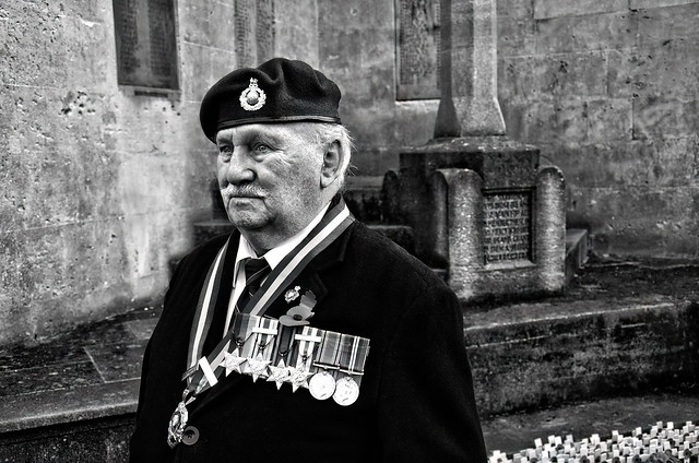 Old Soldier. Poppy Day, Bristol