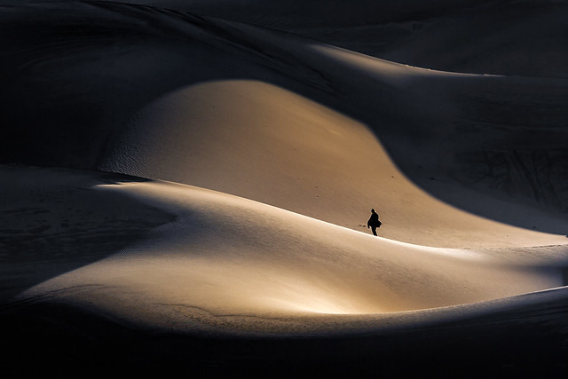 Lone in Dune - Sand Dunes, Stovepipe Wells, Death Valley National Park