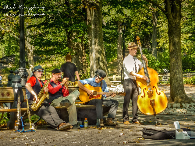 Busking Jazz Quartet, The Mall, Central Park, New York, NY, USA