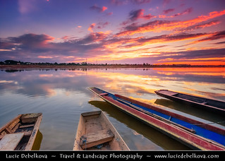 Laos - Vientiane - Sunset over majestic Mekong river