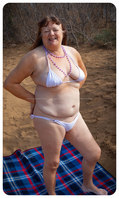 Naughty Grandma on the beach at La Manga. Polite comments are welcome.