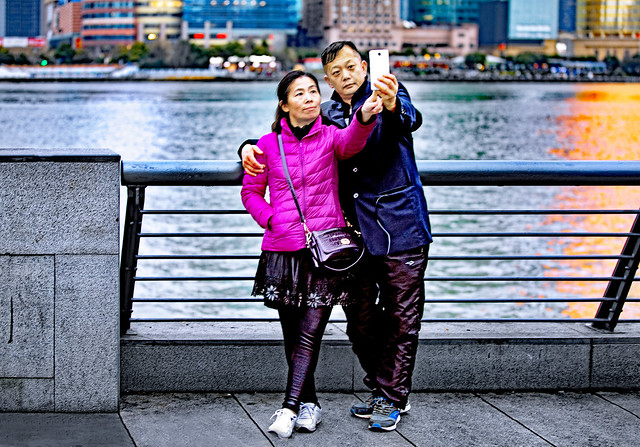 China. February 2017. Shanghai. On the Bund. No age for selfies…