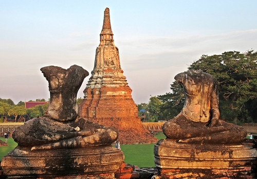 Ayutthaya - Wat Chaiwatthanaram at Sunset by P C 1945, watchaiwattharam ayutthaya thailand asia asie wat temple buddhisttemple ruins ruinedtemple history b