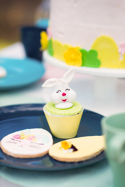 Easter bunny on a sweet cup cake