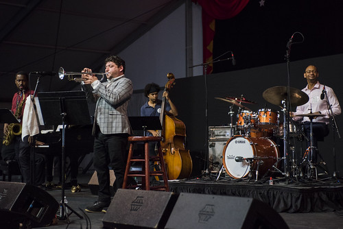 Jason Marsalis set at the WWOZ Jazz Tent during Jazz Fest day 1 on April 25, 2019. Photo by Ryan Hodgson-Rigsbee RHRphoto.com