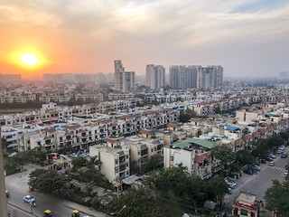 Coucher de soleil sur Gurgaon