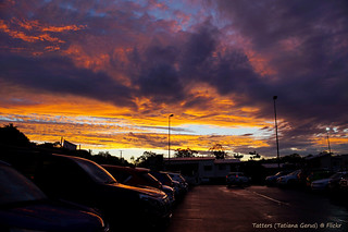 Sunset at the car park