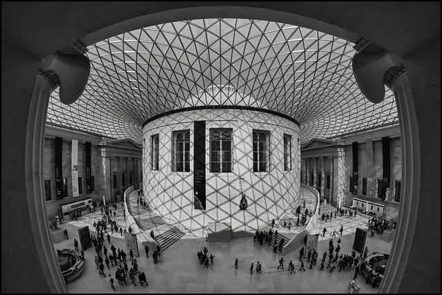 UK - London - British Museum - Great Court 05_sepia fisheye_DSC5472
