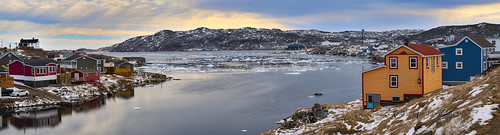 fogo island harbour ice snow house cooler canada newfoundland panorama cold spring sony a99ii 70400gii landscape waterscape