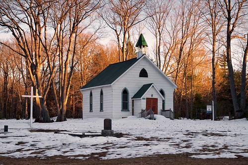 anglican architecture canada cemetery church forest fujixt1 hiltonbeach landscape northernontario ontario rural snow spring stjohns stjosephisland steeple sunset trees woodframe xf1855mm
