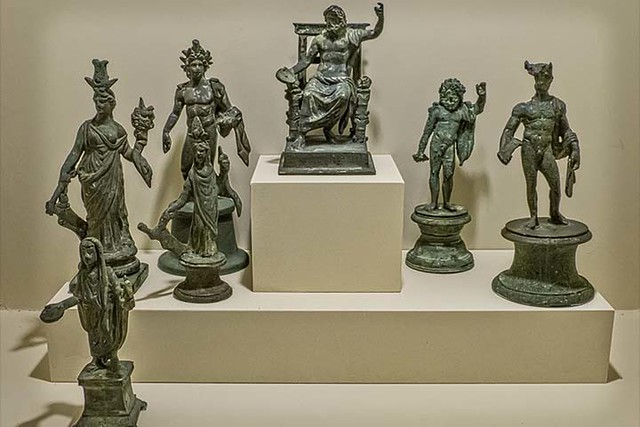 Religion Statuettes from a Roman Lararium (household shrine) from Boscoreale Italy 1st century CE 720X480