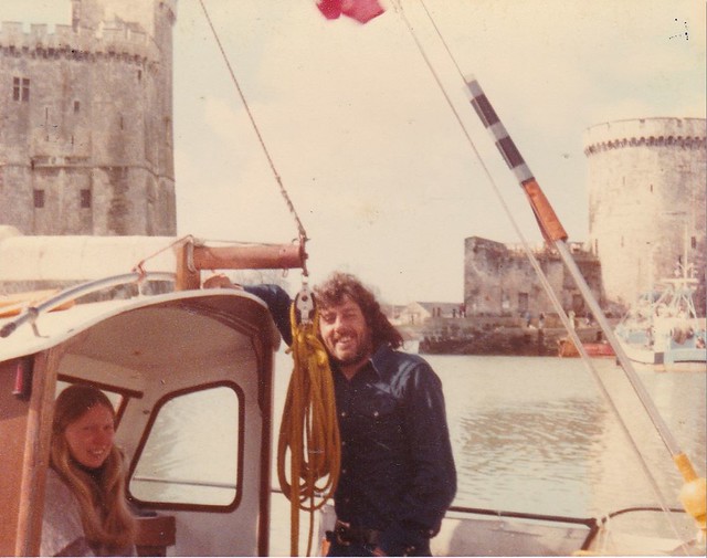 Chenda & Mike in the Old Harbour of La Rochelle - May 1st1979 on board Yacht Yo-Yo.