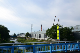 Tomei Junction Construction Site along the Nogawa River in 2018 May: 2