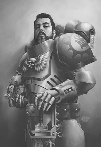 ilustración dibujo digital warhammer 40k crimson fist