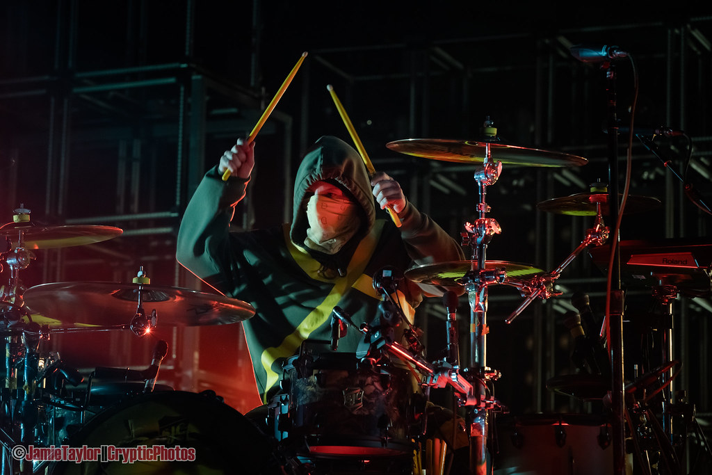 Drummer Josh Dun of Twenty One Pilots performing at Rogers Arena in vancouver, BC on May 12th, 2019