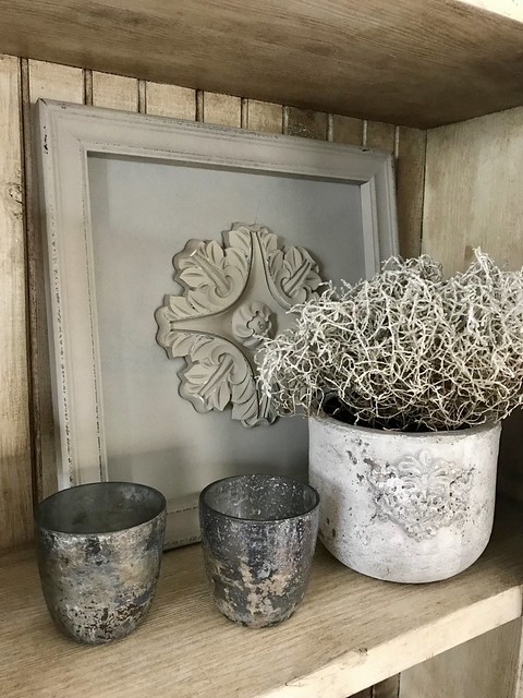 Ornament grijs plantje in de kast