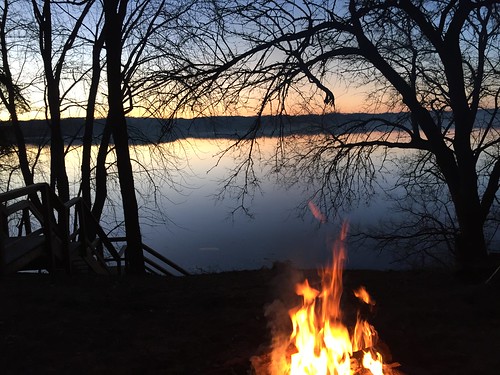 sunset campfire mississippi river
