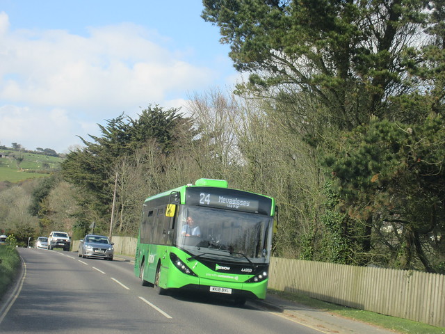 First Kernow 44959 WK18BVL On Route 24 At Pentwewan Sands