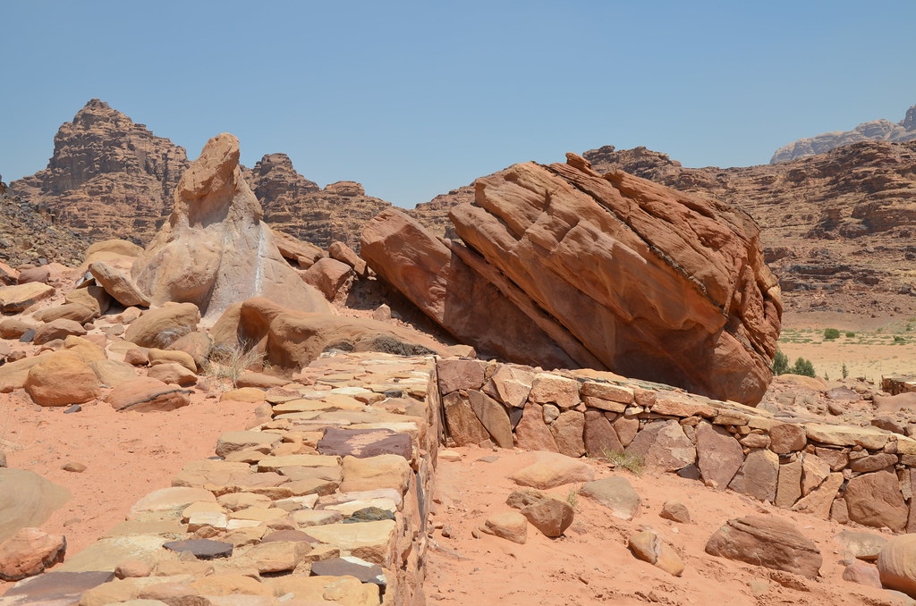 Remains of a Nabataean temple, Wadi Rum, Jordan