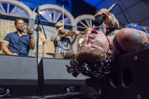 Meschiya Lake & the Little Big Horns play the Blues Tent during Jazz Fest day 1 on April 25, 2019. Photo by Ryan Hodgson-Rigsbee RHRphoto.com