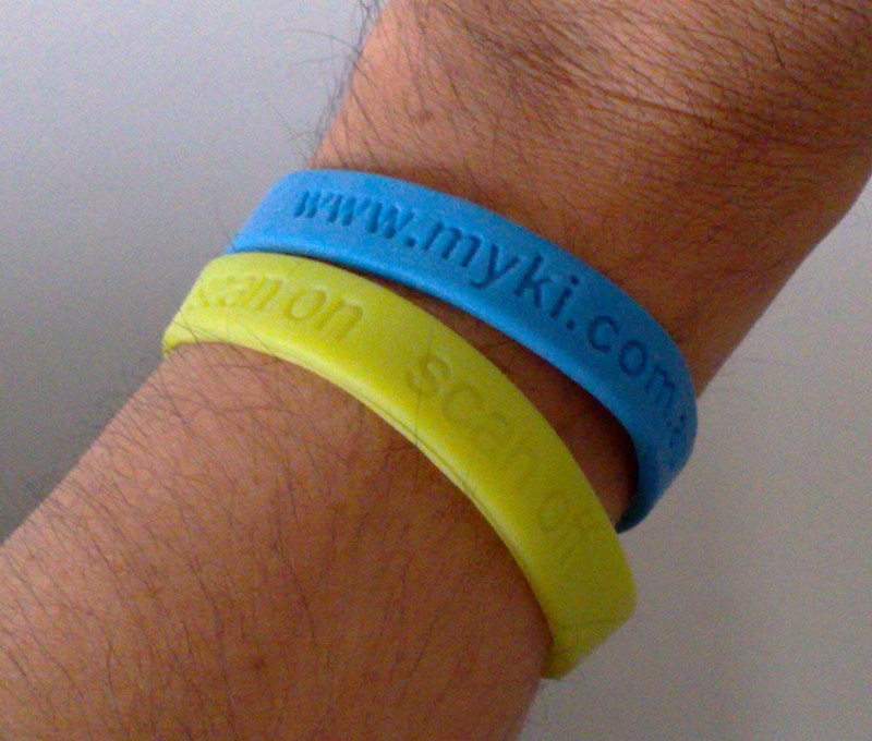 Myki wrist bands, April 2009