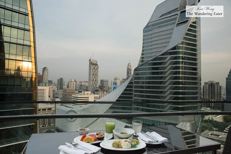 Breakfast with a city view at Up & Above