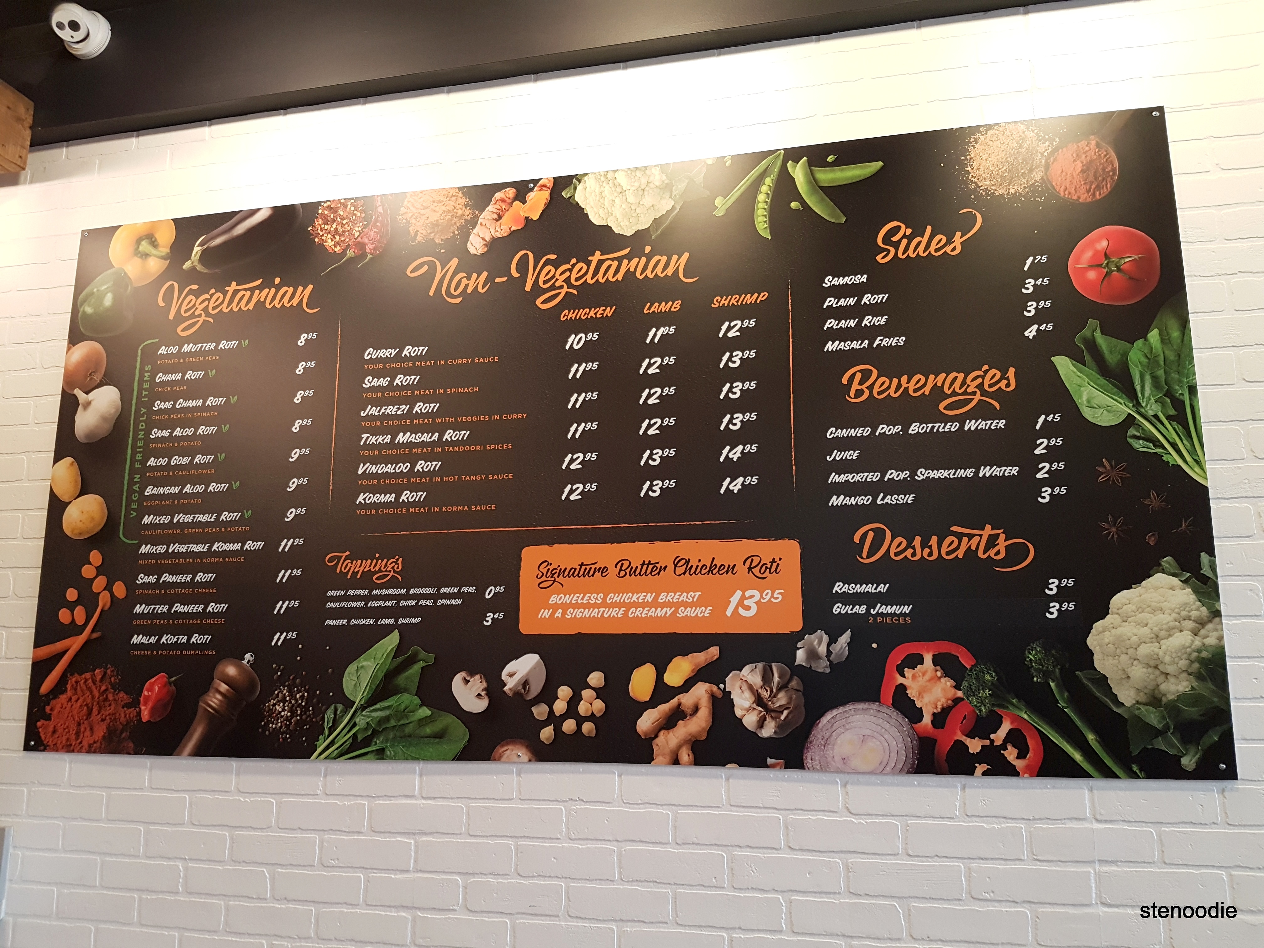 Butter Chicken Roti York Mills menu and prices