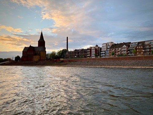 river rhine church sunset germany rhein emmerichamrhein