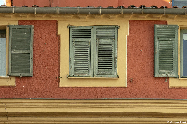 Window shutters; Nice, Alpes-Maritimes, France