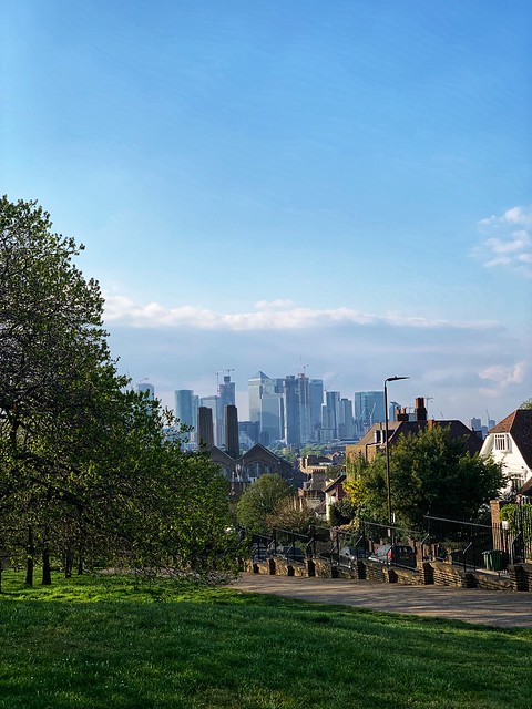 Greenwich Park, looking down to the Isle of Dogs