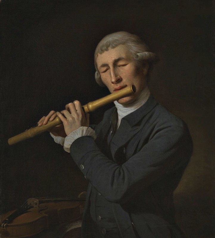 Martin Ferdinand Quadal (1736-1811) - Portrait of a Man playing a Flute