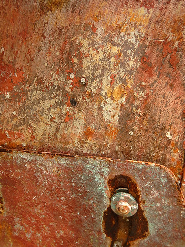 Rusty fittings and weathered wood in the boatyard at the Frigate in Ebeltoft, Denmark