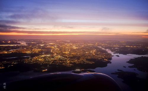 sweden 瑞典 stockholm 斯德哥尔摩 飞行 flying jakobsberg sunrise 日出 aerial view