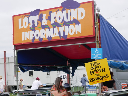 Lost & Found booth  on Day 8 of Jazz Fest - 5.5.19. Photo by Louis Crispino.