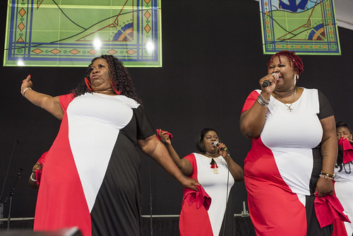 The Anointed Jackson Sisters at the Gospel Tent during Jazz Fest 2019 day 8 on May 5, 2019. Photo by Ryan Hodgson-Rigsbee RHRphoto.com