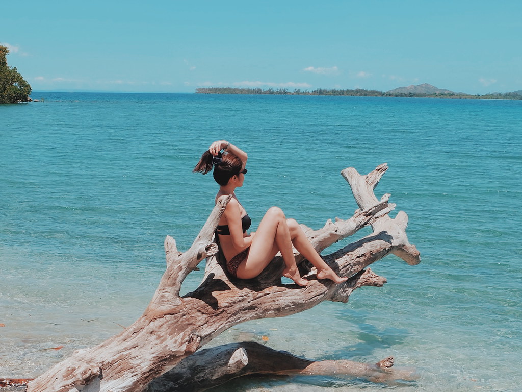 Ruth dela Cruz in Hakupan Island Beach Marinduque.