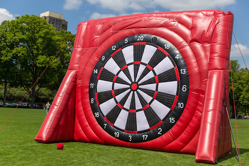 Huge, inflatable dartboard in the club colours of the 1. F… | Flickr