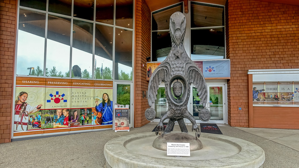 Entrance to the Alaska Native Heritage Center in Anchorage