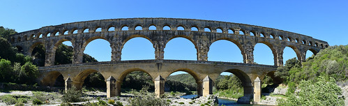 pontdugard east france panorama aqueduct roman
