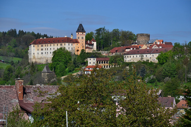 Spring view to Vimperk Castle