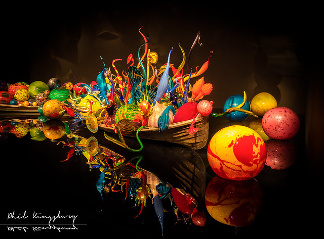Blown Glass creation by Dale Chihuly, Chihuly Garden & Glass in Seattle, Washington, USA