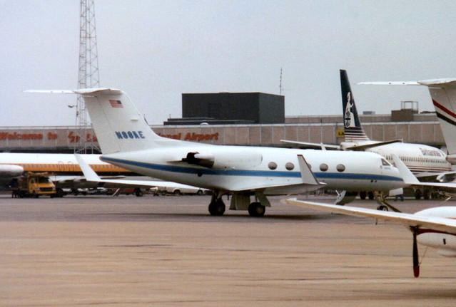 N88AE is a 1983 G-1159A Gulfstream III c/n 398 American Express Co Luton 05Apr84 - rescanned