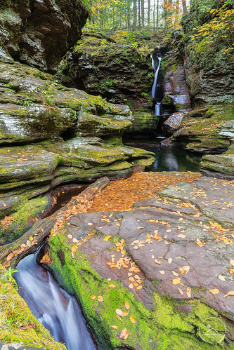 Low Flow in Autumn at Adams Falls by Dan@propeakphotography, The unseasonably warm weather in the mid-Atlantic region of the United State has delayed the peak au