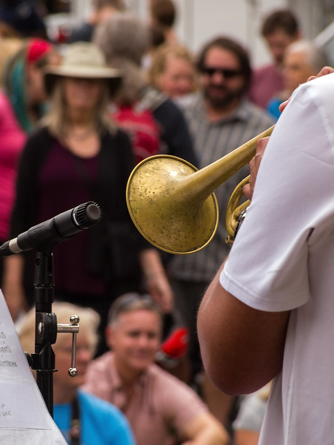 Trumpeting, at Porchfest