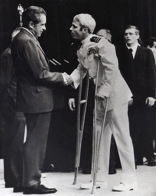 President Nixon greets John McCain