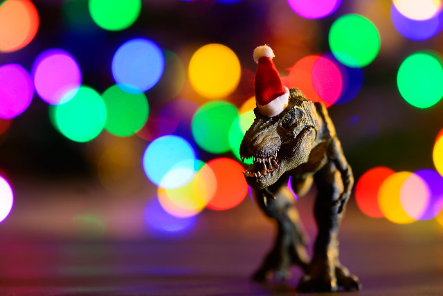 Dinosaurs Wearing Santa Hats