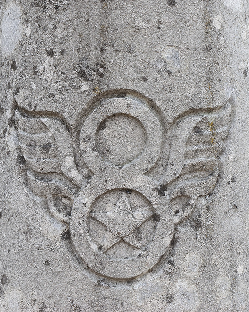 Near Kings Cliffe - Memorial to WW2 US 8th Air Force.  Close-up of US Eighth Force Symbol