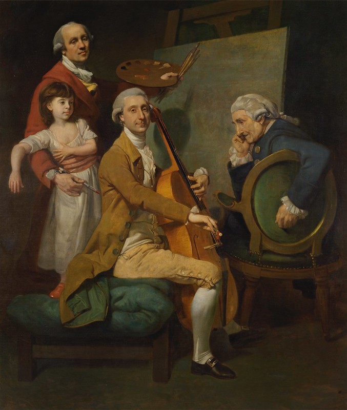 Johan Joseph Zoffany (1733-1810) - Self-Portrait with His Daughter Maria Theresa, James Cervetto, and Giacobbe Cervetto (1780)